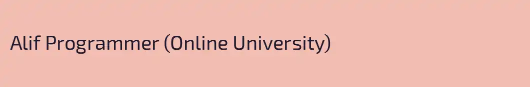 Alif Programmer (Online University)